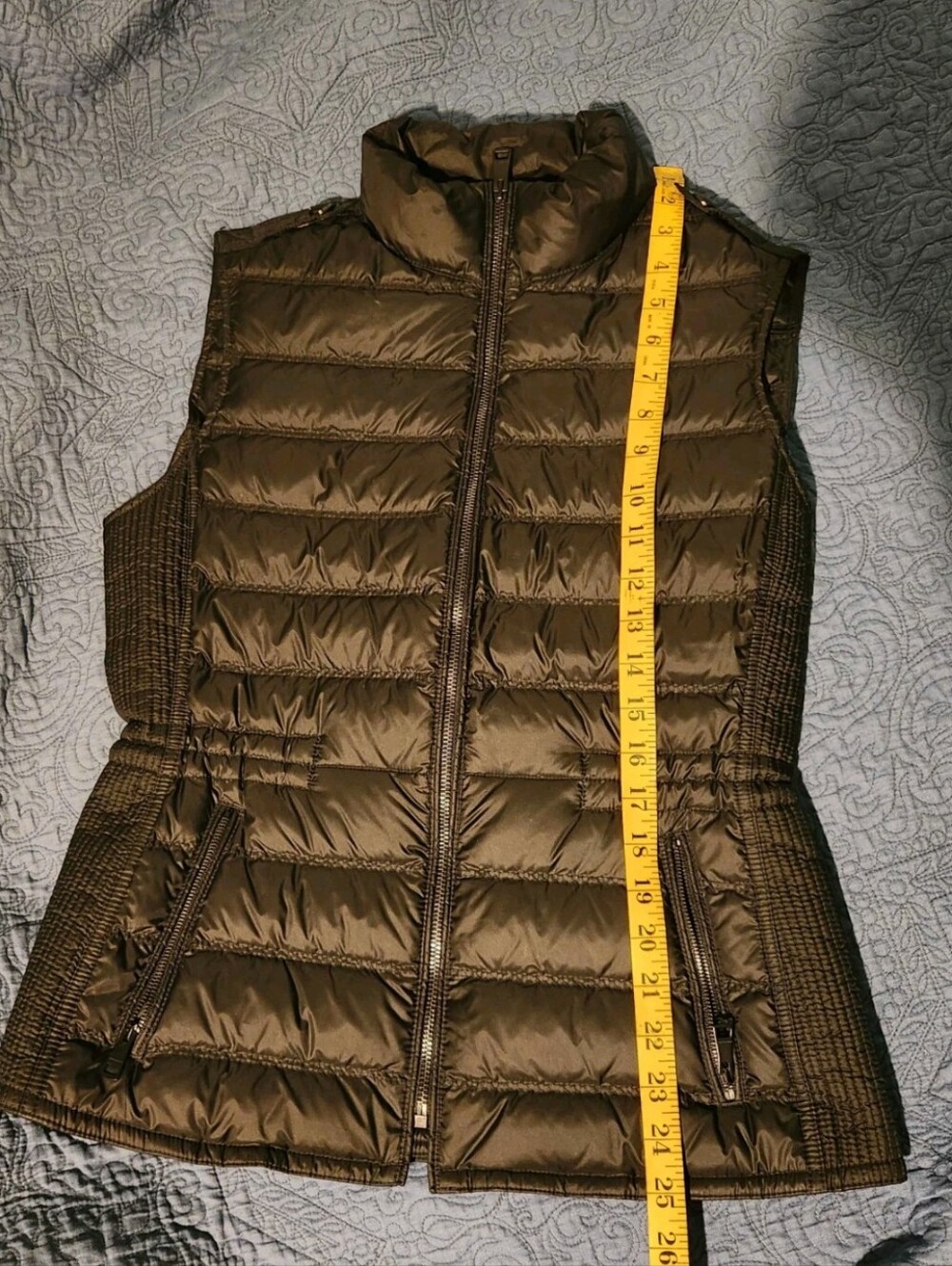 Burberry Brit Cranstead Womens Check Quilted Down Vest Puffer Black M - Picture 3 of 9